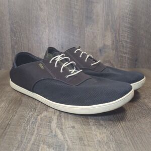 Olukai Nohea Moku Mens Size 16 Shoes Black Mesh Casual No Tie Boat Sneakers